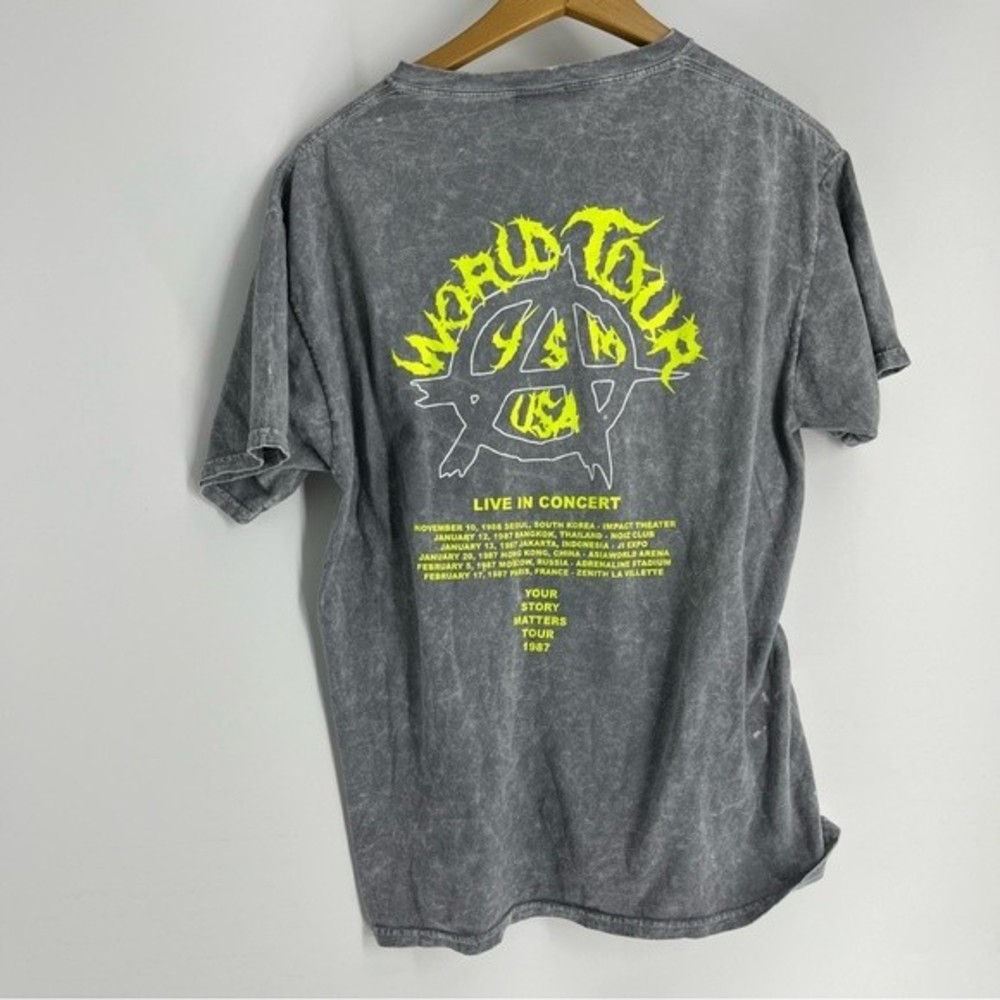 YSM Your Story Matters Shirt Mens Large Grey Green World Tour Concert Tie Dye - Picture 5 of 6